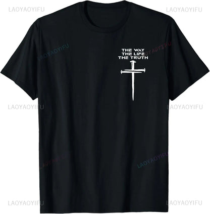 T-shirt chrétien Jésus, le chemin, la vérité, la vie – modèle unisexe vintage