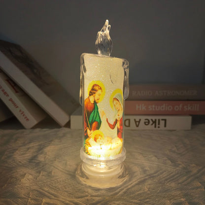 Bougie LED Religieuse Jésus & Vierge