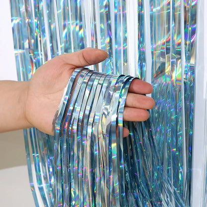 Rideau de fête métallisé (Foil Tassel Fringe Curtain)