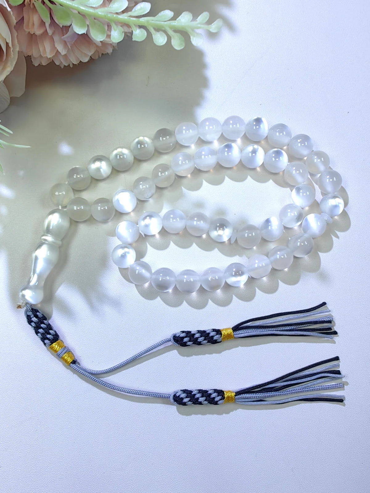 Tasbih Musulman 45 Perles en Résine 10 mm – Noir ou Blanc