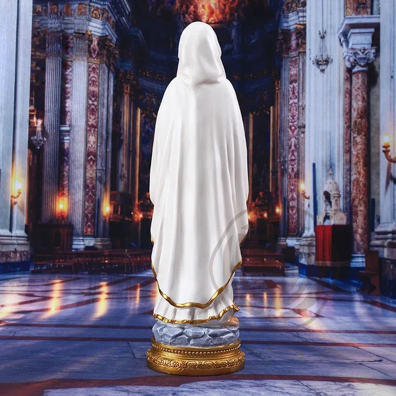 Statue religieuse Notre-Dame de Lourdes – figurine décorative en résine