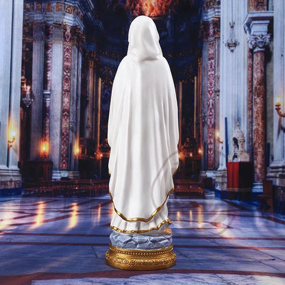 Statue religieuse Notre-Dame de Lourdes – figurine décorative en résine
