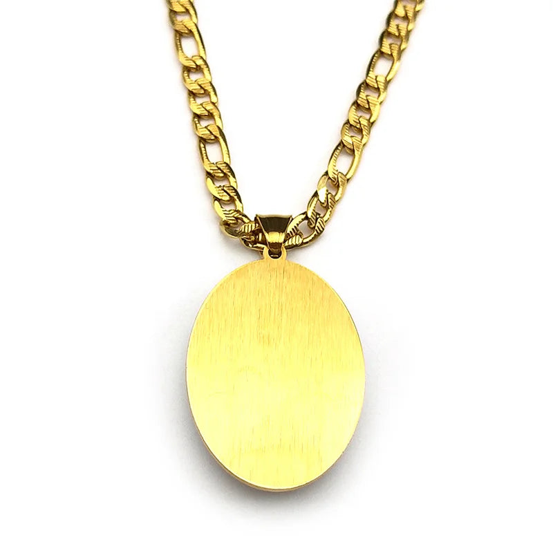Collier médaille San Judas Tadeo en acier inoxydable doré – bijou religieux