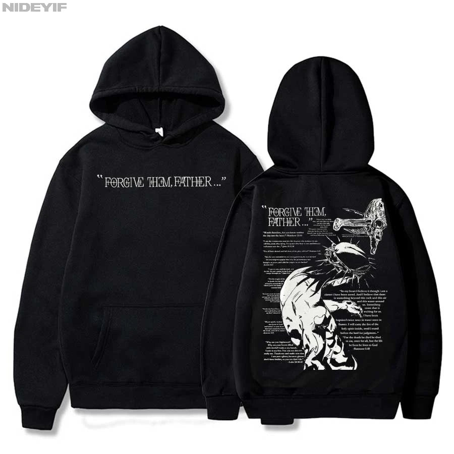 Sweat à capuche chrétien “Forgive Them Father” – Hoodie streetwear unisexe avec verset biblique