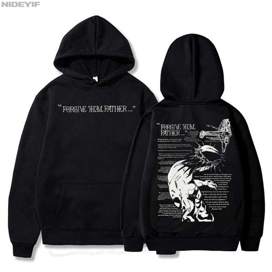 Sweat à capuche chrétien “Forgive Them Father” – Hoodie streetwear unisexe avec verset biblique