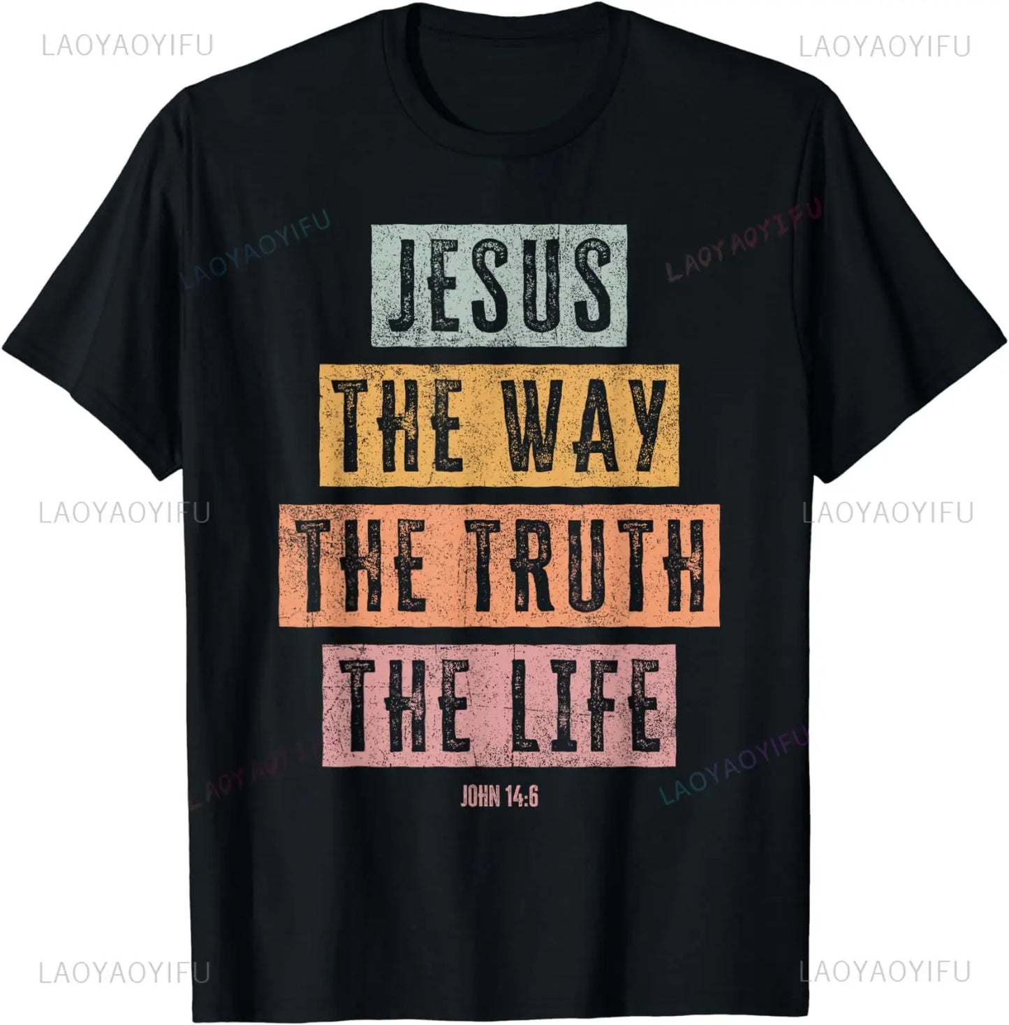 T-shirt chrétien Jésus, le chemin, la vérité, la vie – modèle unisexe vintage