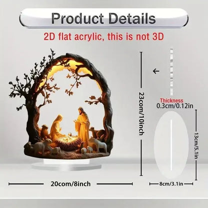 Décoration Naissance de Jésus – Centre de Table Acrylique 2D Brillant