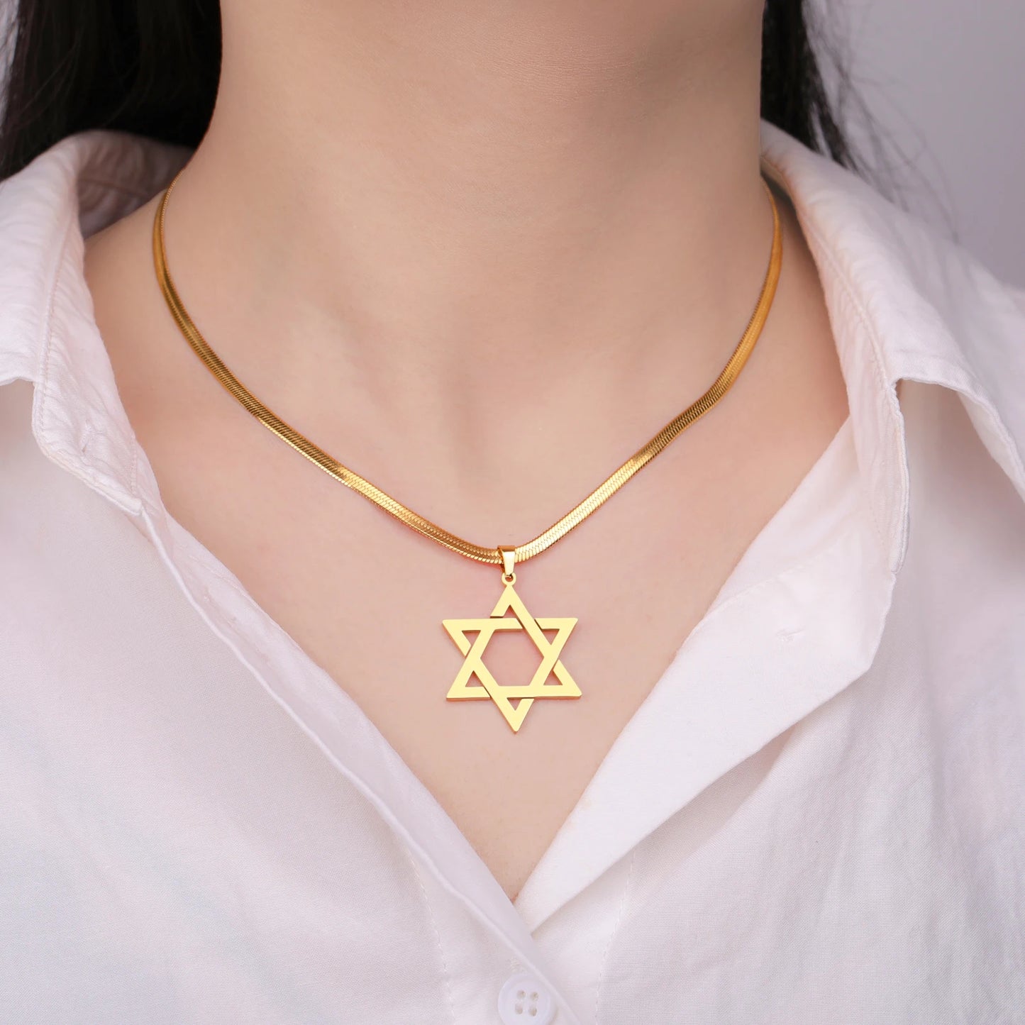 Stainless Steel Star of David Necklace – Unisex Jewish Jewelry