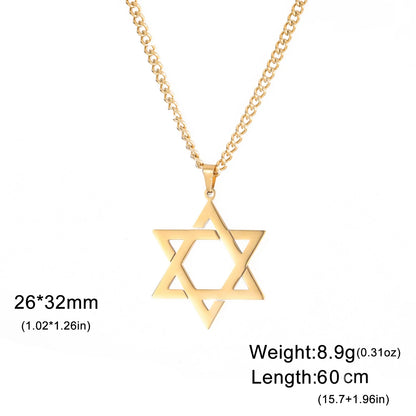 Stainless Steel Star of David Necklace – Unisex Jewish Jewelry