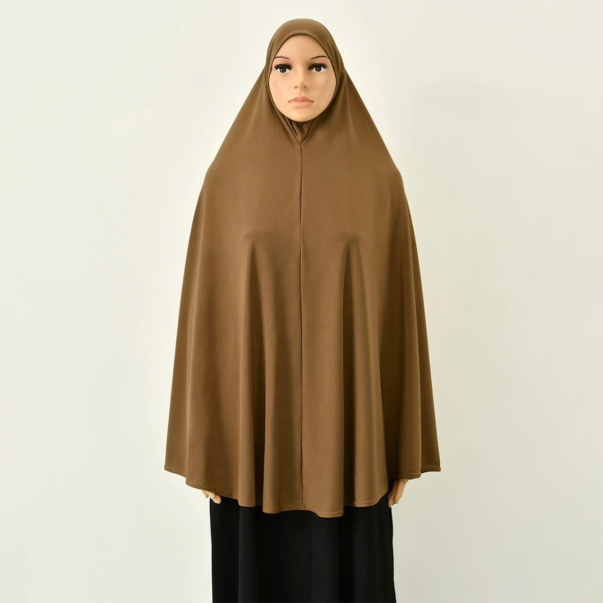 Abaya de prière musulmane pour femme avec hijab long couvrant – Coton doux, couleur unie, spécial Ramadan
