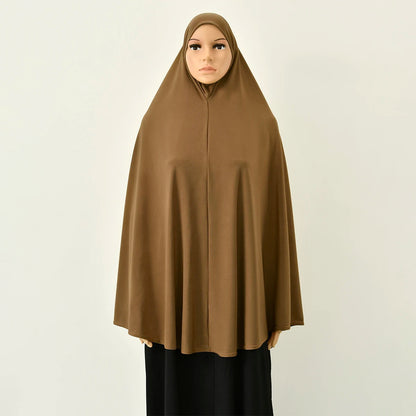 Abaya de prière musulmane pour femme avec hijab long couvrant – Coton doux, couleur unie, spécial Ramadan