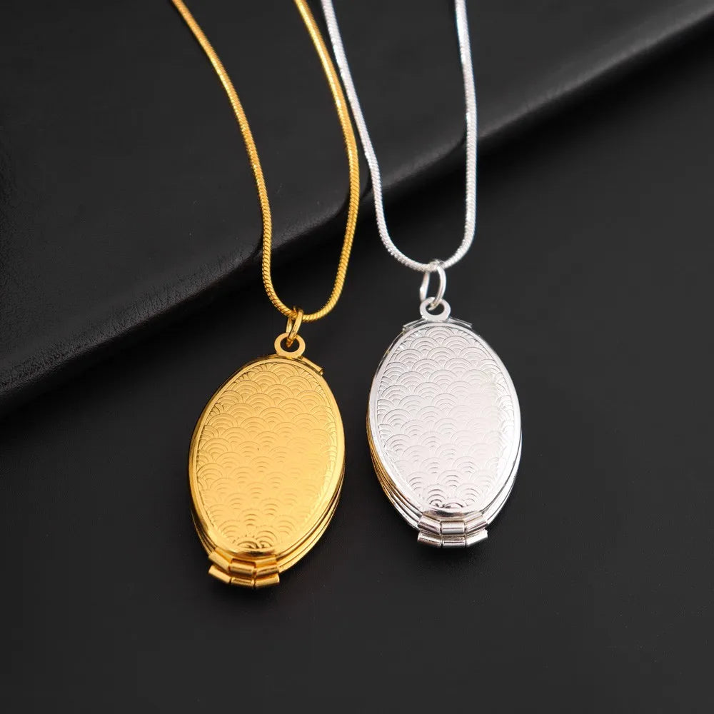 Collier pendentif Allah avec cadre photo Quran – bijou religieux unisexe