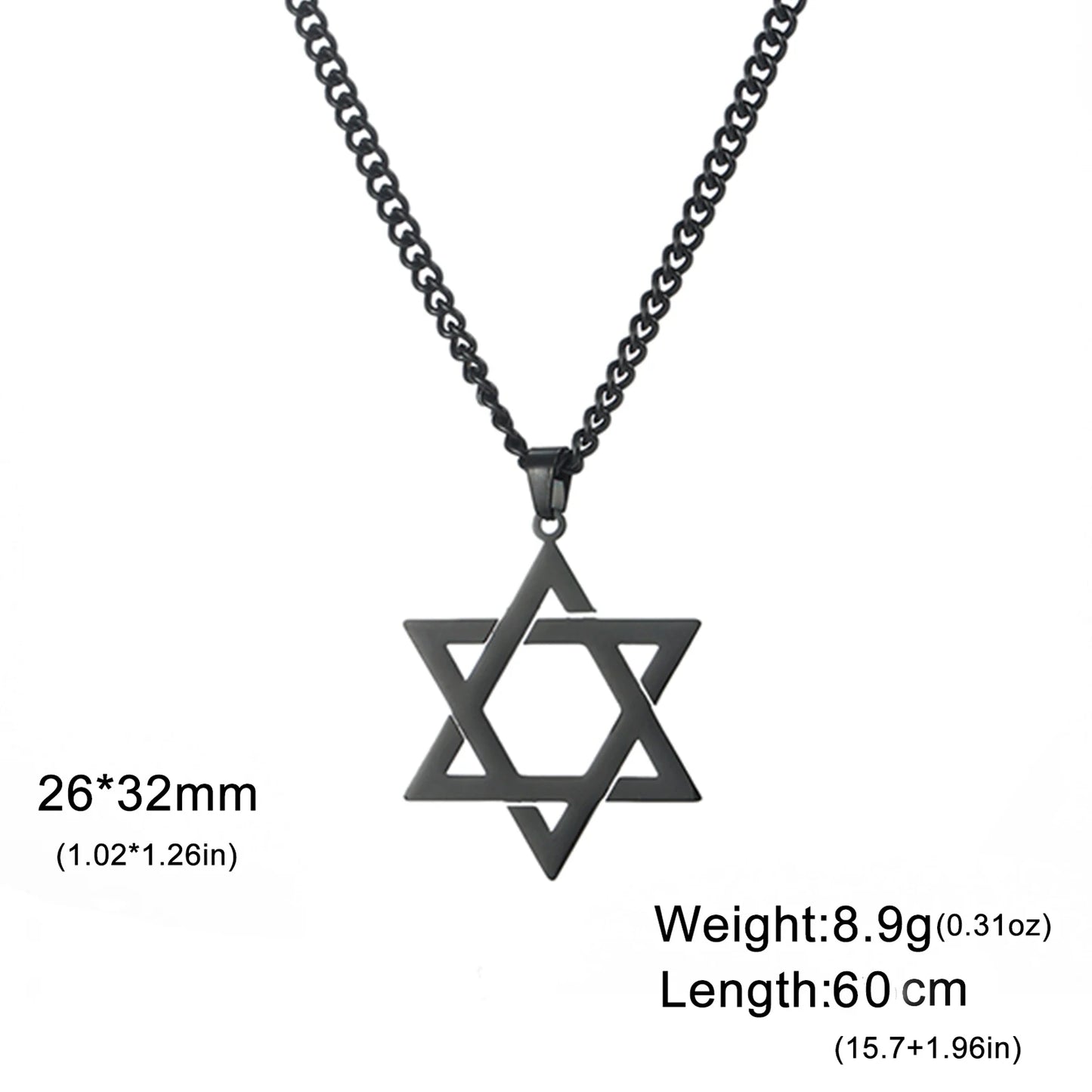 Stainless Steel Star of David Necklace – Unisex Jewish Jewelry