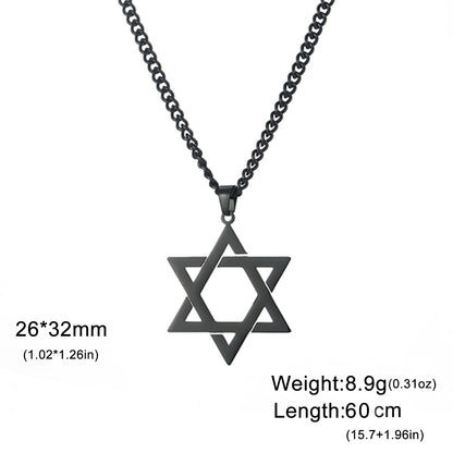 Stainless Steel Star of David Necklace – Unisex Jewish Jewelry