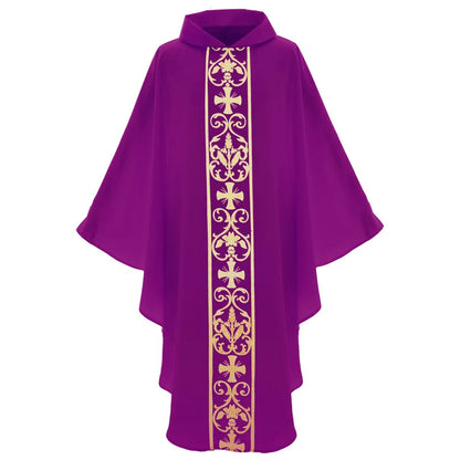 Robe musulmane médiévale imprimée pour homme – Costume de prière et cosplay, 4 couleurs, longueur 128 cm