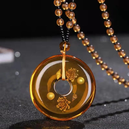 Collier Bohème Femme en Perles Ambre Résine – Style Ethnique Élégant, Chaîne Pull Tendance