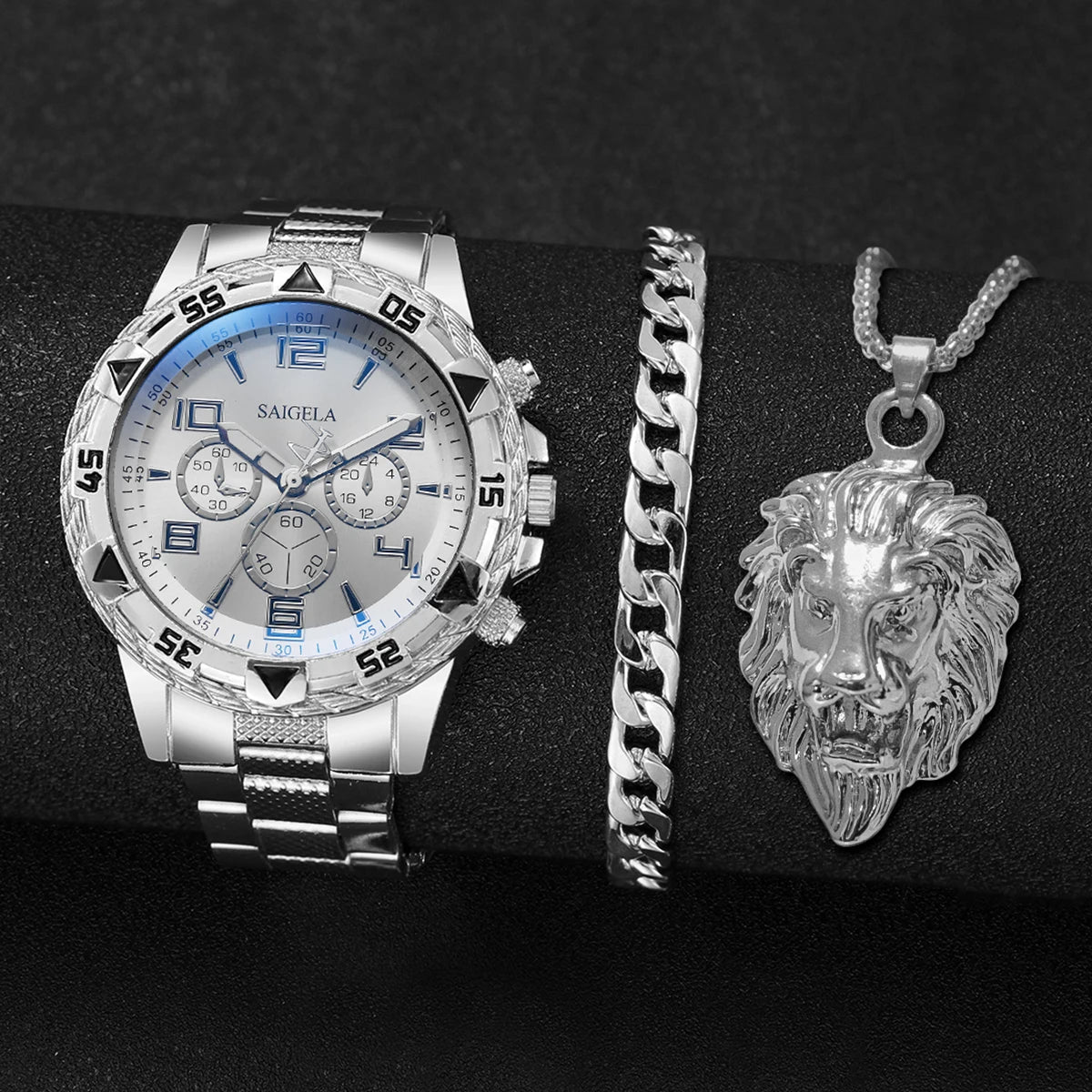 Coffret Montre Homme Cadran Arabe 3 Pièces – Montre & Bijoux