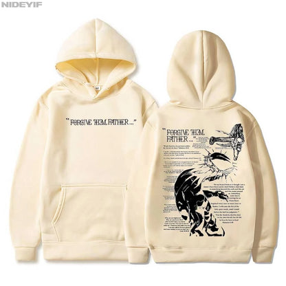 Sweat à capuche chrétien “Forgive Them Father” – Hoodie streetwear unisexe avec verset biblique
