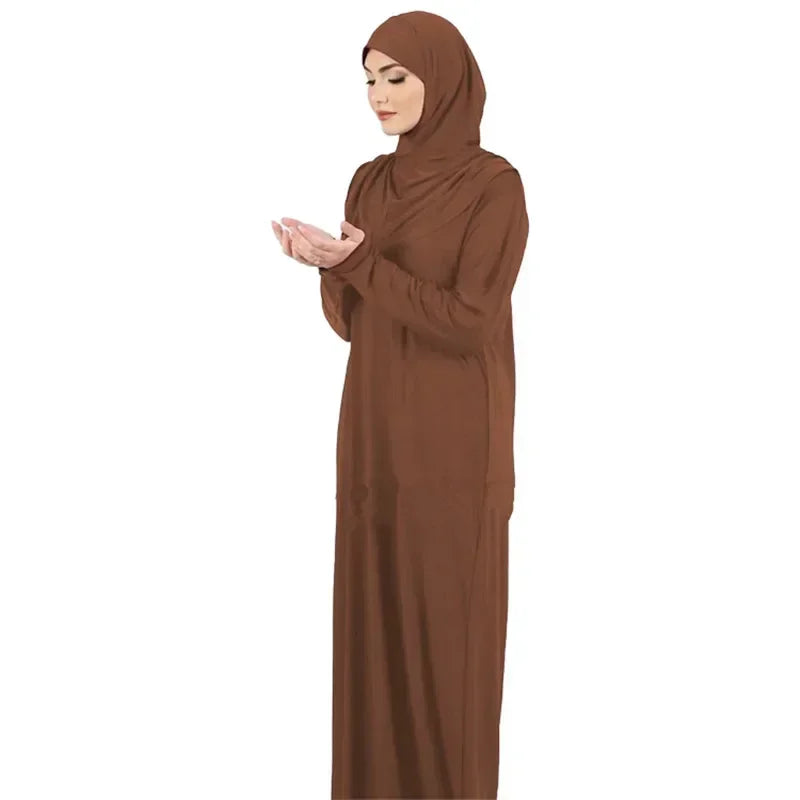 Abaya de prière une pièce avec capuche – robe musulmane femme