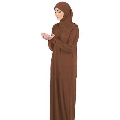 Abaya de prière une pièce avec capuche – robe musulmane femme