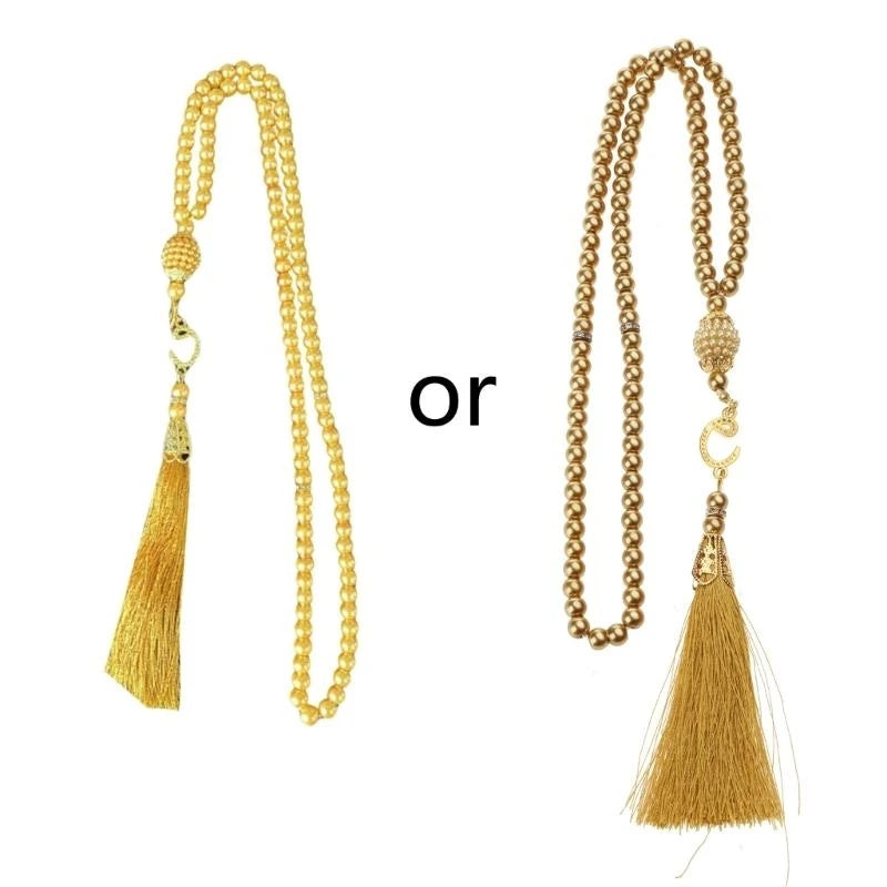 Tasbih 99 Perles Imitation Perle – Bracelet de Prière Musulman