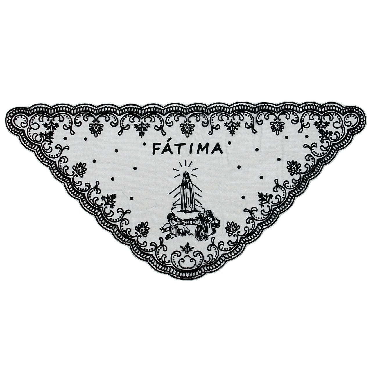 Voile de messe catholique femme en dentelle brodée – foulard Vierge Marie pour prière et église