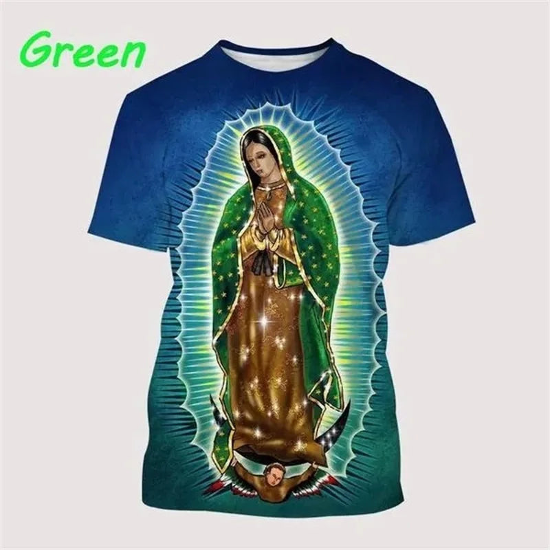 T-Shirt Vierge de Guadalupe – Notre-Dame du Mexique – Impression 3D Unisexe
