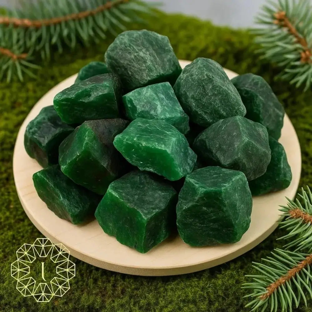 Pierre brute verte couleur émeraude – Cristal minéral énergétique pour décoration spirituelle