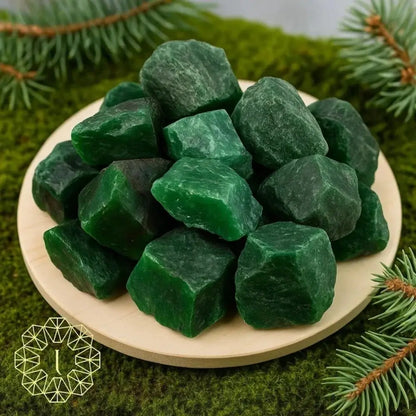 Pierre brute verte couleur émeraude – Cristal minéral énergétique pour décoration spirituelle