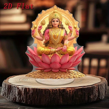 Décoration Lakshmi sur socle – Ornement spirituel hindou en acrylique