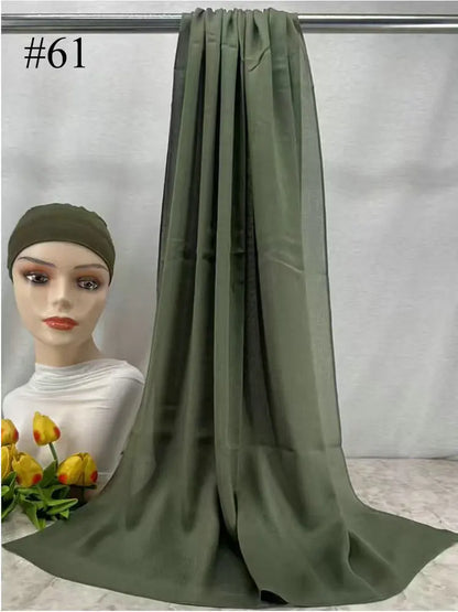 Hijab Modal avec Sous-Bonnet Intégré – 66 Couleurs | Respirant & Couvrant