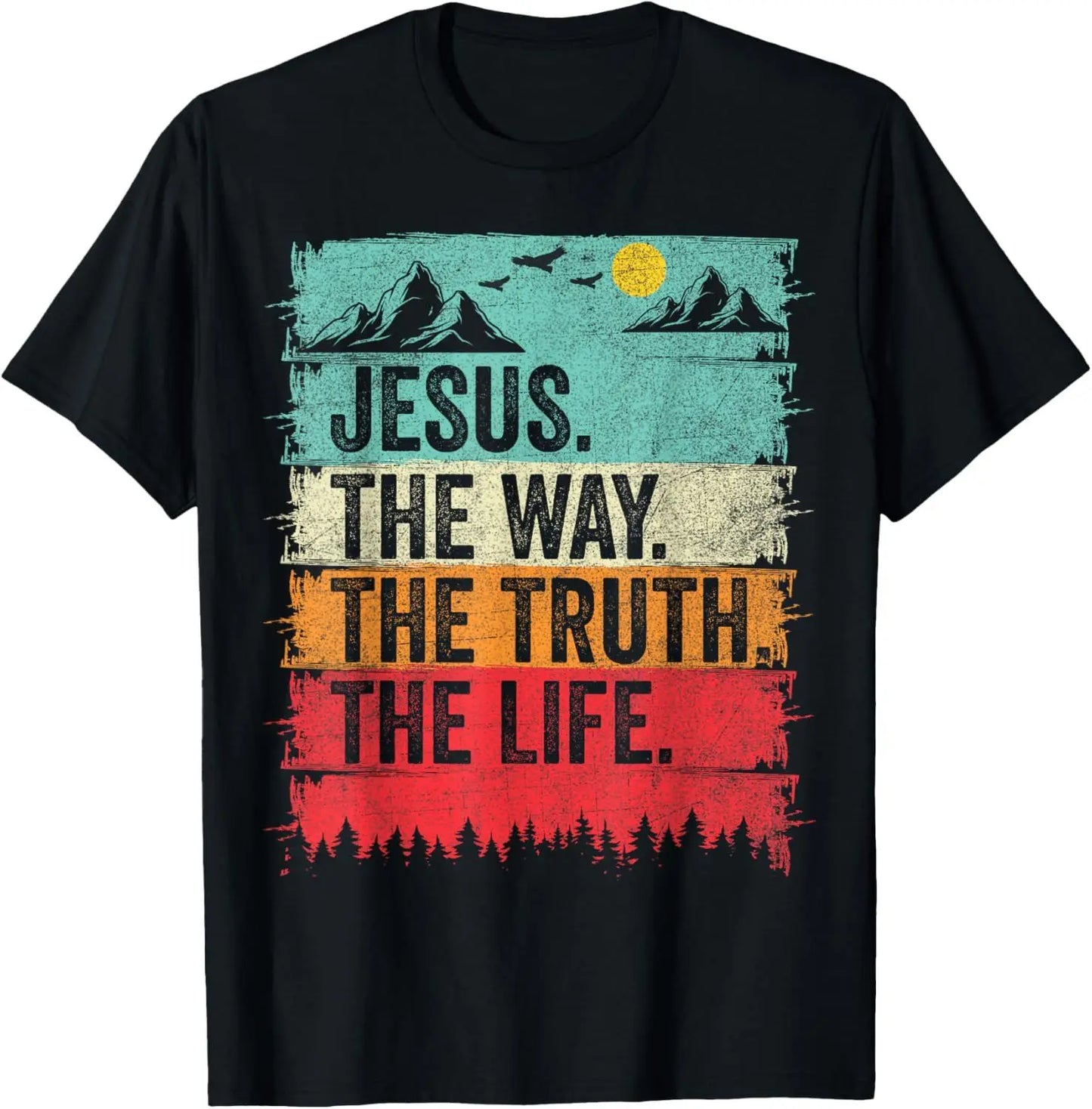 T-shirt chrétien Jésus, le chemin, la vérité, la vie – modèle unisexe vintage