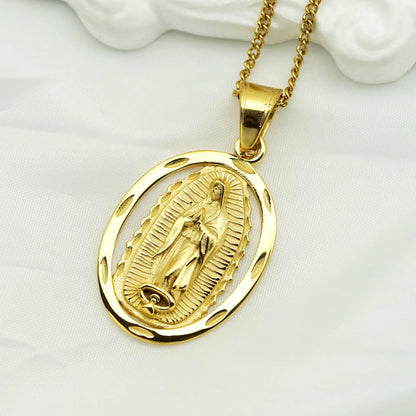 Collier Vierge Marie en Acier Inoxydable 316L – 5 Modèles