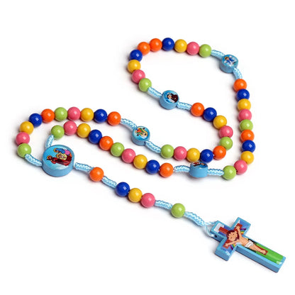 Chapelet enfant tissé à la main avec Jésus-Christ – collier chrétien