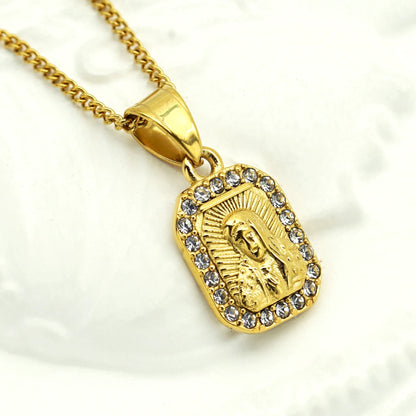 Collier Vierge Marie en Acier Inoxydable 316L – 5 Modèles