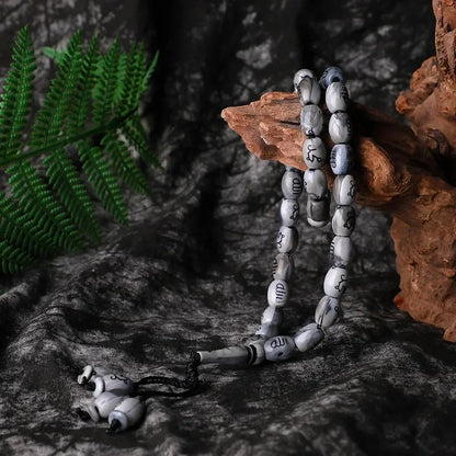 Bracelet tasbih musulman 33 perles avec pompon – chapelet islamique Allah et Mohammed
