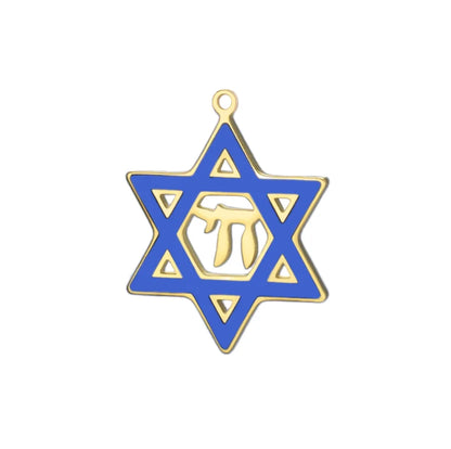 Collier Étoile de David & Chai en Acier Inoxydable – Bijou Judaïque Unisexe