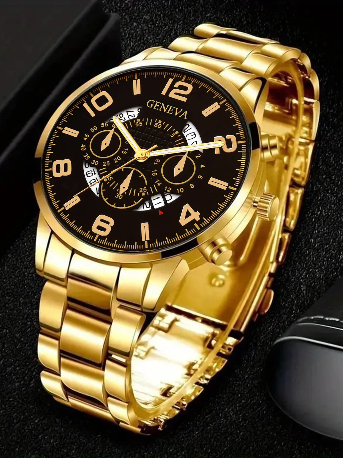 Set Orologio Uomo al Quarzo – 5 Pezzi e Gioielli