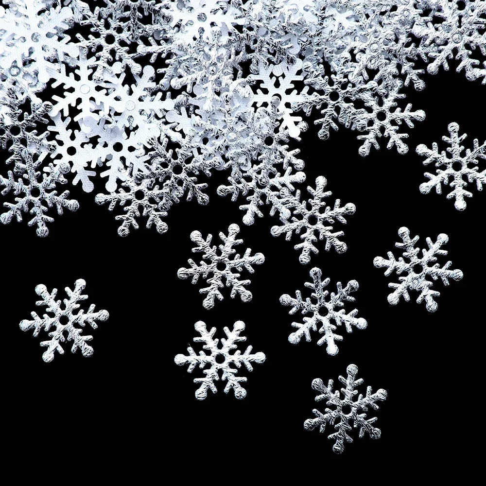 Confettis Flocons de Neige 300pcs – Décoration de Noël 2cm pour Sapin & Fêtes