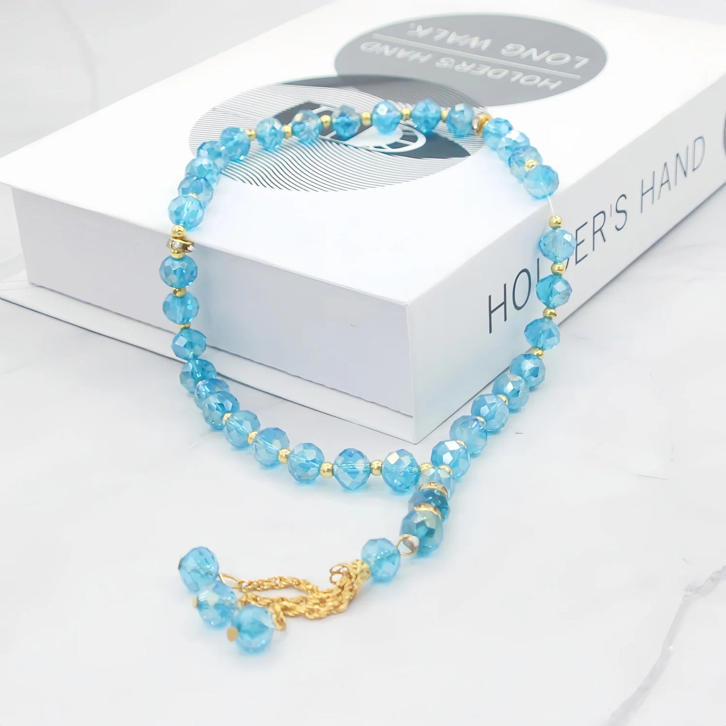 Tasbih Musulman 33 Perles Cristal – Chapelet de Prière Islamique Élégant