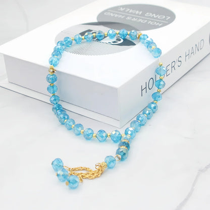 Tasbih Musulman 33 Perles Cristal – Chapelet de Prière Islamique Élégant