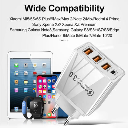 Chargeur Rapide 48W USB-C PD & QC 3.0 – Adaptateur Secteur Universel (Prise EU)