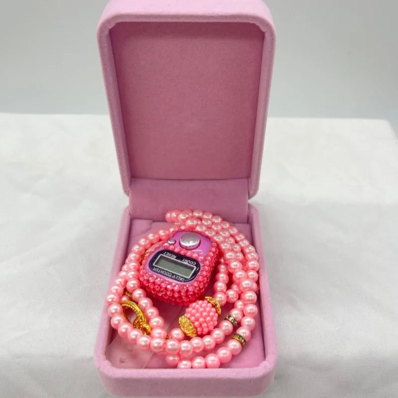 Cofre Tasbih & Contador Digital LCD – Set Espiritual Elegante Ramadan & Meditación