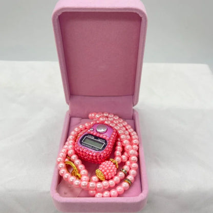 Cofre Tasbih & Contador Digital LCD – Set Espiritual Elegante Ramadan & Meditación
