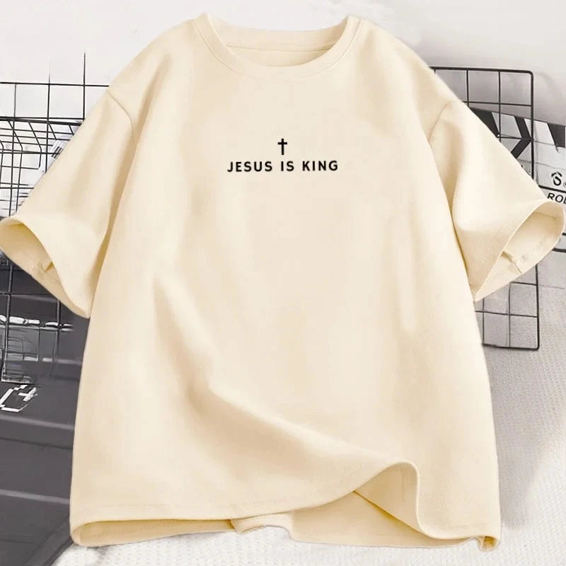 T-shirt chrétien Jésus est Roi – modèle unisexe manches courtes