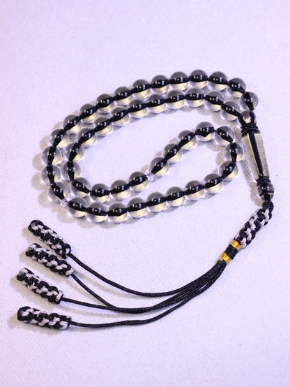 Tasbih Musulmano Nero 45 Grani in Resina – Rosario da Preghiera 10 mm