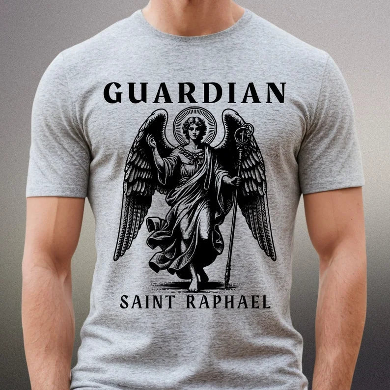 T-shirt Saint Raphaël Archange – Haut catholique orthodoxe unisexe, patron des voyageurs