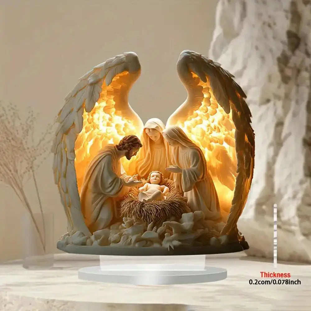 Décoration Naissance de Jésus – Centre de Table Acrylique 2D Brillant
