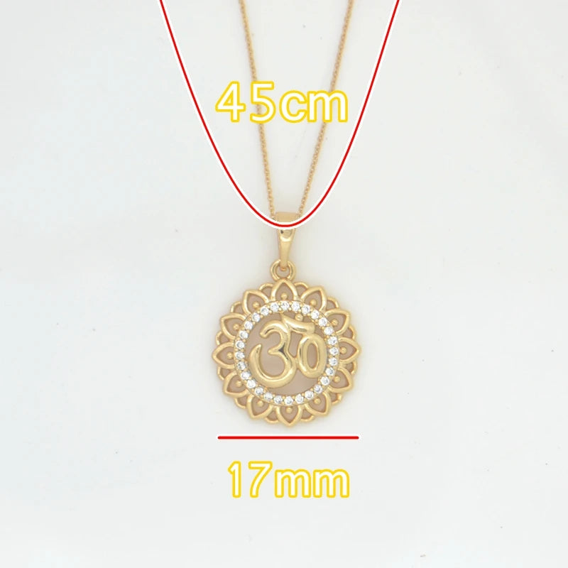 Collier Aum Om avec zircon – Pendentif spirituel unisexe