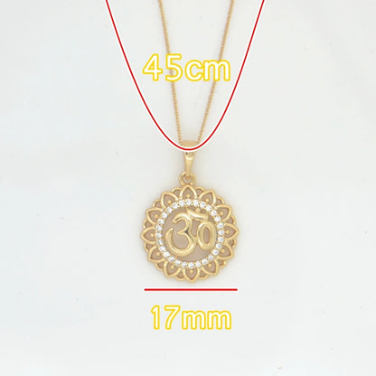 Collier Aum Om avec zircon – Pendentif spirituel unisexe